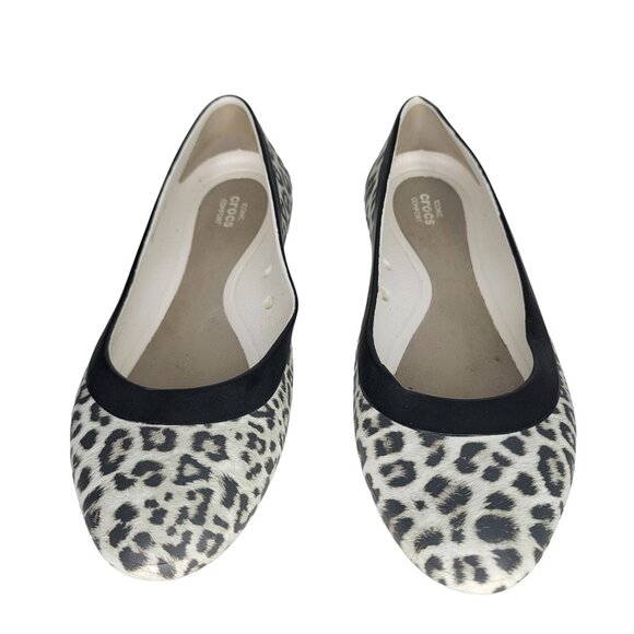 Crocs Women's Leopard Print Ballet Flats Size 8 - Picture 10 of 10